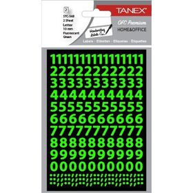 Tanex STC-568 Flo 10 mm 2'li Yeşil Rakam Etiketi