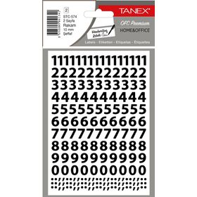 Tanex STC-574 10 mm 2'li Şeffaf Rakam Etiketi
