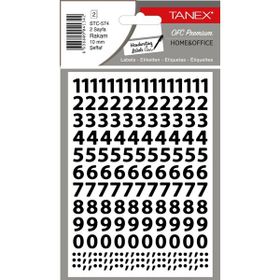 Tanex STC-574 10 mm 2'li Şeffaf Rakam Etiketi