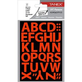 Tanex STX-551 Flo 23 mm 2'li Kırmızı Harf Etiketi