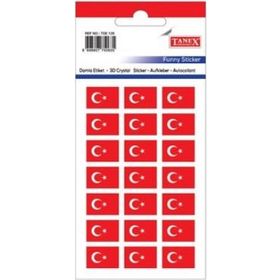 Tanex TDE-129 Türk Bayrağı Damla 20 mm Etiket