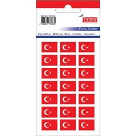 Tanex TDE-129 Türk Bayrağı Damla 20 mm Etiket