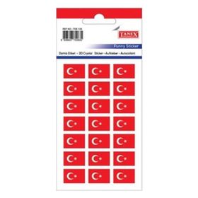Tanex TDE-129 Türk Bayrağı Damla 20 mm Etiket
