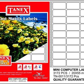 Tanex TN-0011 20x55 mm Sürekli Form Yazıcı Etiketi