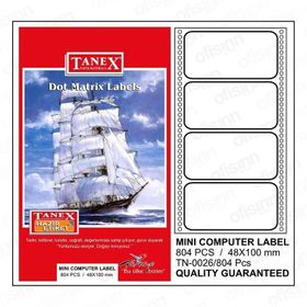 Tanex TN-0026 48x100 mm Sürekli Form Yazıcı Etiketi