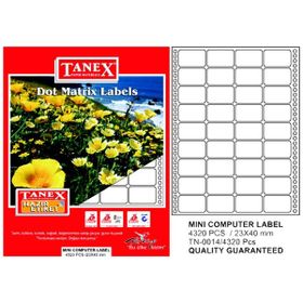 Tanex TN001410 23x40 mm 4'lü Printer Etiket