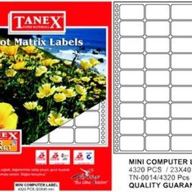 Tanex TN001410 23x40 mm 4'lü Printer Etiket