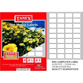 Tanex TN001410 23x40 mm 4'lü Printer Etiket