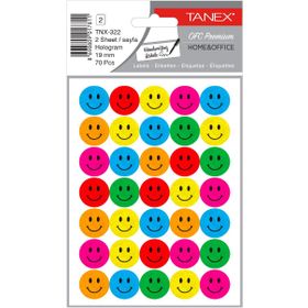 Tanex TNX-322 Mix Hologram 19 mm 70'li Gülen Yüz Etiketi