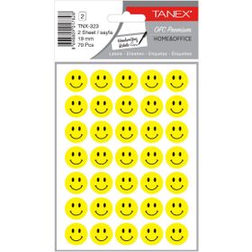 Tanex TNX-323 Sarı 19 mm 70'li Gülen Yüz Etiketi