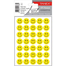 Tanex TNX-324 Sarı Hologram 19 mm 70'li Gülen Yüz Etiketi