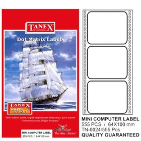 Tanex TW-0024 64x100 555'li Sürekli Form Etiket