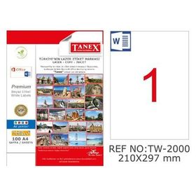 Tanex TW-2000 210x297 mm 25 Adet Silver Lazer Etiket