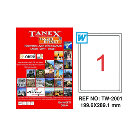 Tanex TW-2001 199.6 x 289.1 Lazer Etiket