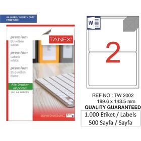 Tanex TW-2002 199.6x143.5 mm 500'lü Laser Etiket