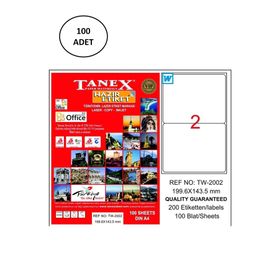 Tanex TW-2002 199x143 mm 100 Adet Lazer Etiket