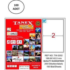 Tanex TW-2002 199x143 mm 100 Adet Lazer Etiket