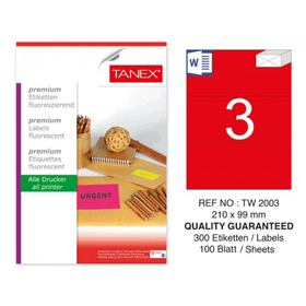 Tanex TW-2003 210 x 99 Lazer Etiket