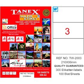 Tanex TW-2003 210x99 mm 100 Adet Laser Etiket