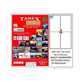 Tanex TW-2004 99.1x139 mm 100 Adet Laser Etiket