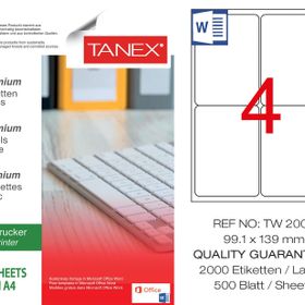 Tanex TW-2004 99.1x139 mm 500'lü Laser Etiket