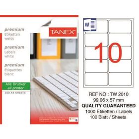Tanex TW-2010 99.06x57 mm Sökü 100 Adet Laser Etiket