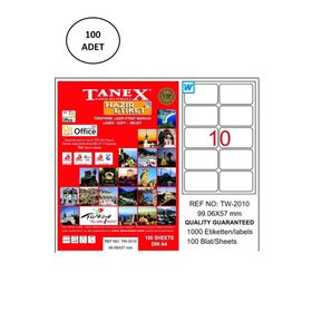 Tanex TW-2010 99x57 mm 100 Adet Lazer Etiket