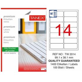 Tanex TW-2014 99.1x34.1MM 1400 Adet Laser Etiket