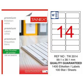 Tanex TW-2014 99.1x38.1 mm Polyester 25 Adet Laser Etiket