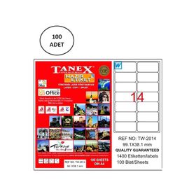 Tanex TW-2014 99x38 mm 100 Adet Lazer Etiket