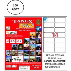 Tanex TW-2014 99x38 mm 100 Adet Lazer Etiket