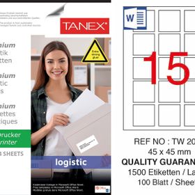 Tanex TW-2015 45x45 mm Sevkiyat ve Lojistik Etiketi