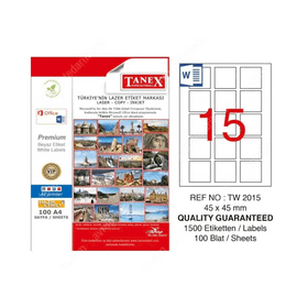 Tanex TW-2015 45x45mm Lazer Etiket