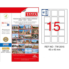 Tanex TW-2015 Lazer 45x45 Laser Etiket