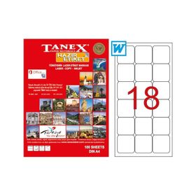 Tanex TW-2018 63.5x46.6 mm 100 Adet Laser Etiket