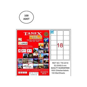 Tanex TW-2018 63x46 mm 100 Adet Lazer Etiket