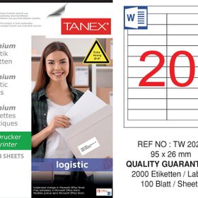 Tanex TW-2020 95x26 mm Sevkiyat ve Lojistik Etiketi