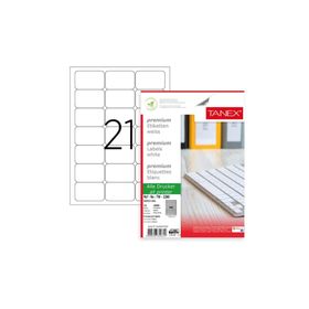 Tanex TW-2021 63.5x38.1 mm Polyester 25 Adet Laser Etiket