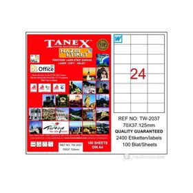 Tanex TW-2037 70x37.125 mm 100 Adet Laser Etiket