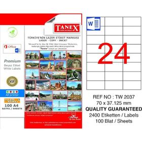 Tanex TW-2037 70x37.125 mm 100 Adet Laser Etiket