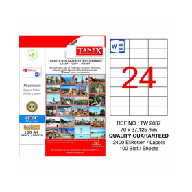 Tanex TW-2037 70x37,125 mm Laser Etiket