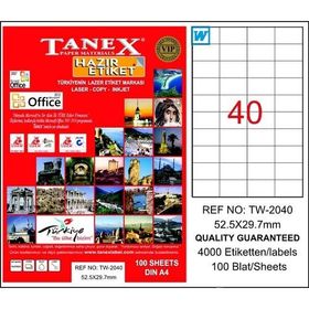 Tanex TW-2040 52.5x29.7 mm 100 Adet Laser Etiket