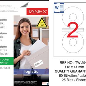 Tanex TW-2041 118x41 mm Sevkiyat ve Lojistik Etiketi