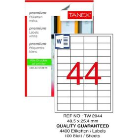 Tanex TW-2044 48.5x25.4 mm 100 Adet Laser Etiket