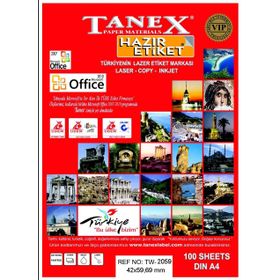 Tanex TW-2059 42x59.69 mm 100 Adet Laser Etiket