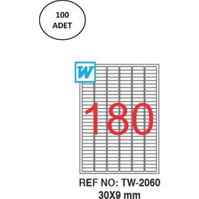 Tanex TW-2060 30x09 mm 100 Adet Lazer Etiket