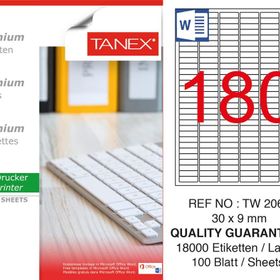 Tanex TW-2060 30x9 mm 100'lü Sökülebilir Etiket