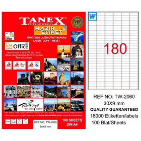 Tanex TW-2060 30x9 mm Laser Etiket