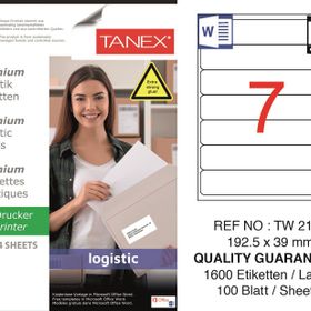 Tanex TW-2107 192.5x39 mm Sevkiyat ve Lojistik Etiketi
