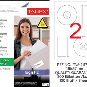 Tanex TW-2117 118x37 mm Sevkiyat ve Lojistik Etiketi